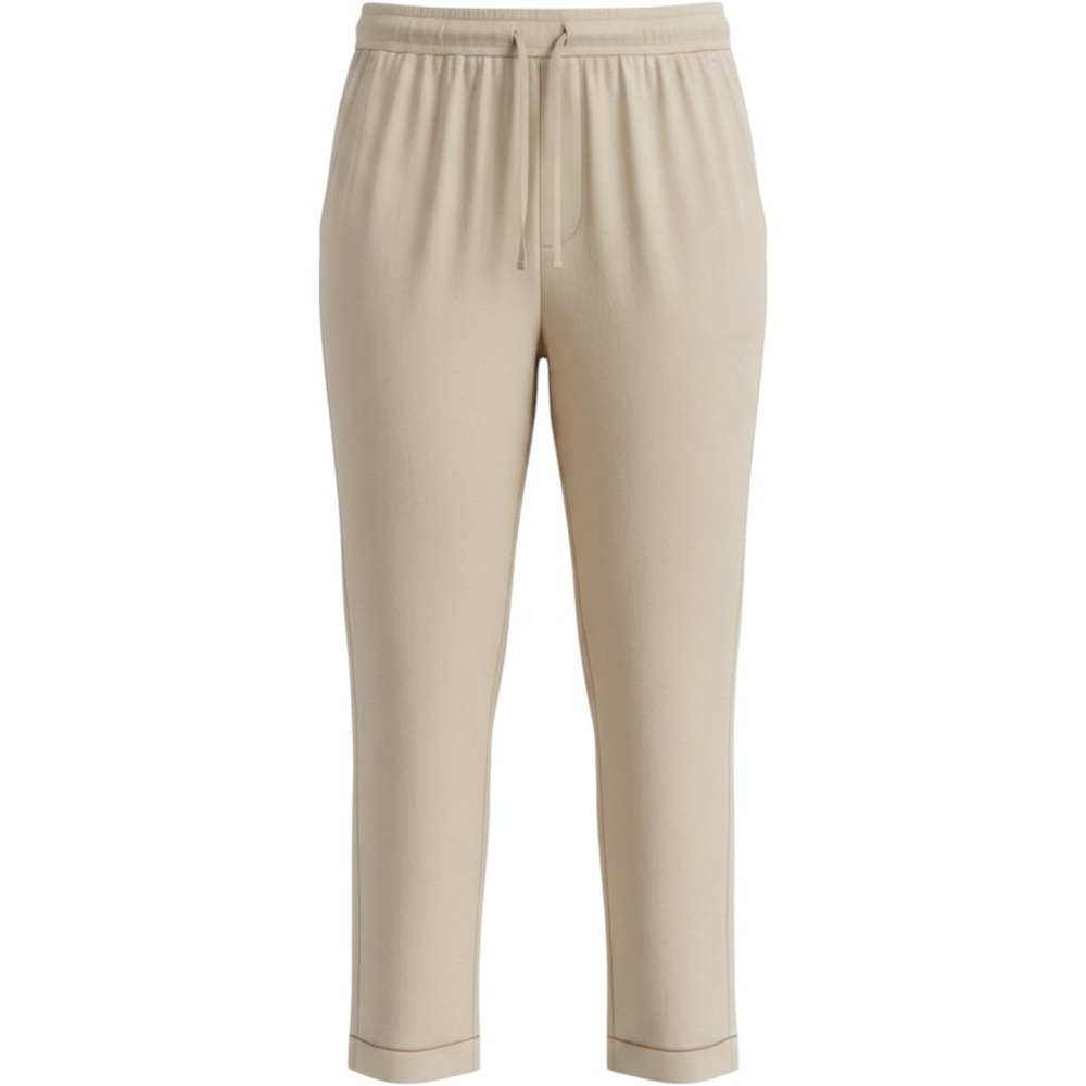 SEVENTY VENEZIA Cream Stretch Drawstring Casual Lounge Pants Rolled Cuff Size 14